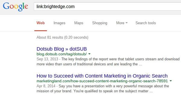 Google Search Operators Link search - brightedge