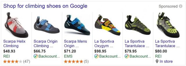 I want to buy shopping above the SEO listings - brightedge