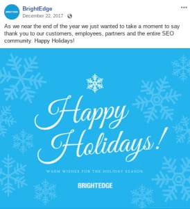 Holiday-themed posts for B2B Q4 optimization - brightedge