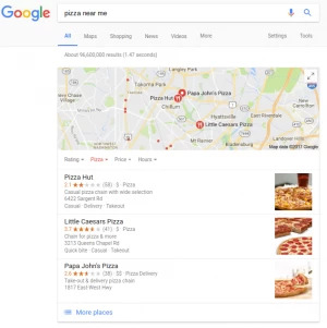 local serp with brick and mortar reviews after google algorithm change - brightedge