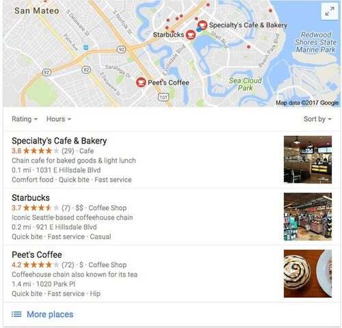 local 3-pack example serp for local search - brightedge