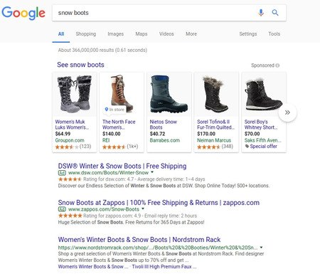 Example of a vertical search new ad format - brightedge