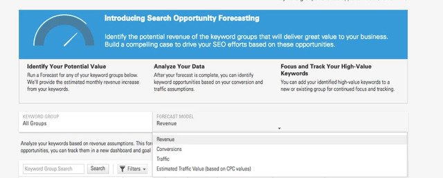 seo opportunity forecasting dashboard in the brightedge platform