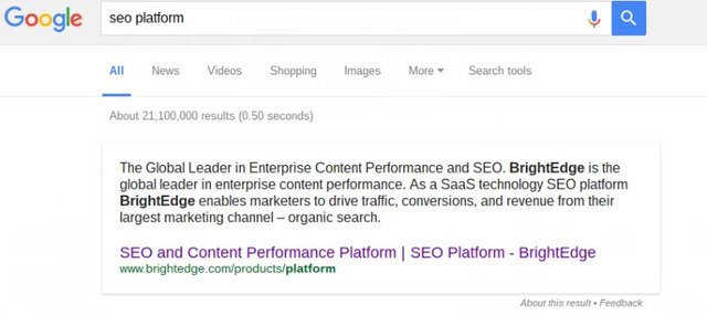 BrightEdge Quick Answer for SEO 2016