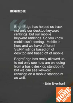 seo for mobile quote from home depot - brightedge