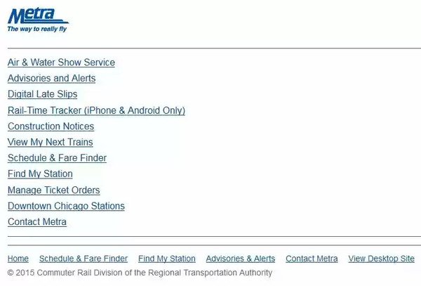 Metrarail Mobile Schedule