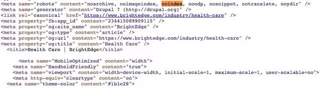 example of noindex tag with site pagination and seo - brightedge