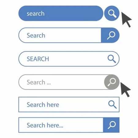 vertical search optimization stack of different search bar types - brightedge